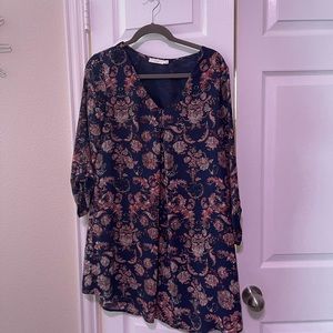 Lush Navy and Maroon Dress